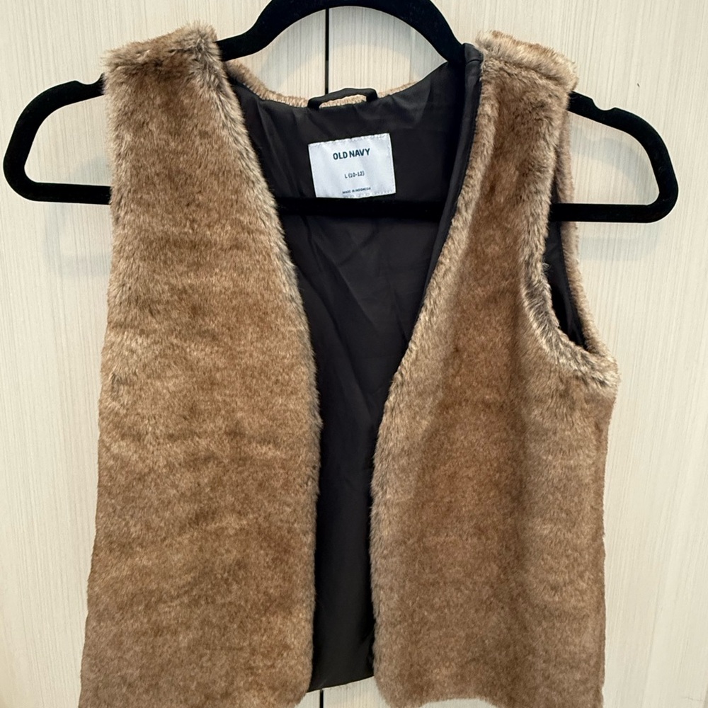 Old Navy Tan Faux Fur Vest
